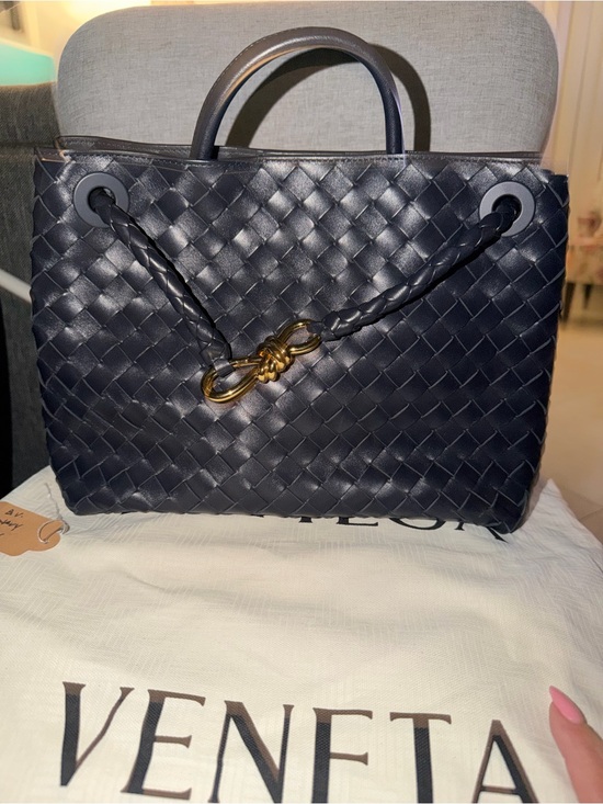 Bottega Veneta Handbags - Bottega Veneta Andiamo in color Navy small like new w receipt  ❌❌SOLD❌❌